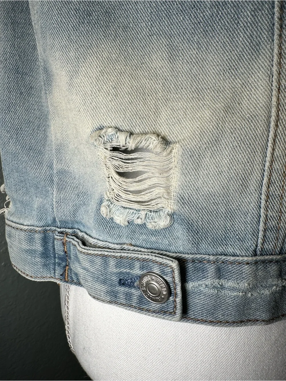Almost Famous Distressed Jean Jacket - Picture 7 of 7